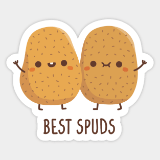 Cute Potatoes Best Spuds Best Buds Sticker